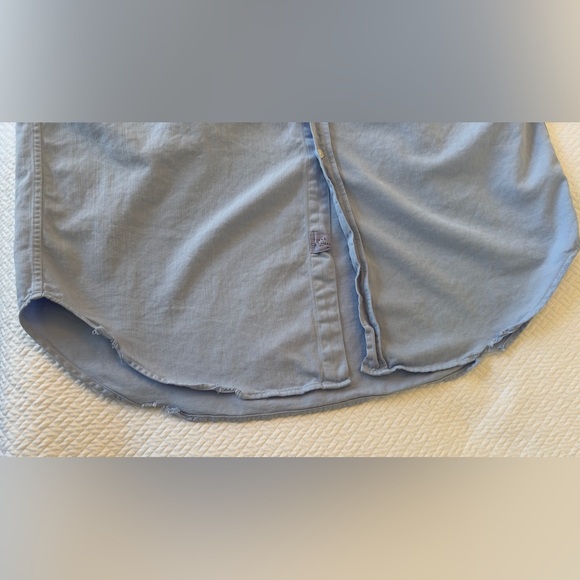 Frank & Eileen Glacier Blue Cotton Tattered Wash Maxi Shirtdress - Large - Picture 10 of 10